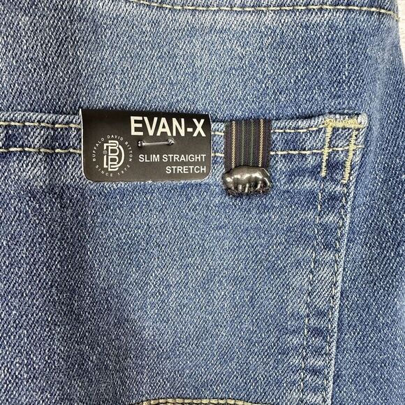 BUFFALO David Bitton Mens Jeans Evan-X Slim Straight Stretch Blue 36 x 32 NWT - Picture 9 of 16